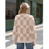 Zeagoo Sweaters for Women Fall Fashion 2025 Trendy Long Sleeve Turtleneck Pullover Lantern Knit Sweater Tops(Khakiplaid)