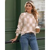 Zeagoo Sweaters for Women Fall Fashion 2025 Trendy Long Sleeve Turtleneck Pullover Lantern Knit Sweater Tops(Khakiplaid)