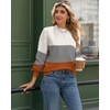 Zeagoo Sweaters for Women Fall Fashion 2025 Trendy Long Sleeve Turtleneck Pullover Lantern Knit Sweater Tops(Orange Striped)