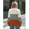 Zeagoo Sweaters for Women Fall Fashion 2025 Trendy Long Sleeve Turtleneck Pullover Lantern Knit Sweater Tops(Orange Striped)