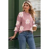 Zeagoo Sweaters for Women Fall Fashion 2025 Trendy Long Sleeve Turtleneck Pullover Lantern Knit Sweater Tops(Pink-flower)