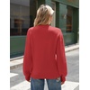 Zeagoo Sweaters for Women Fall Fashion 2025 Trendy Long Sleeve Turtleneck Pullover Lantern Knit Sweater Tops(Solid Red)