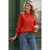 Zeagoo Sweaters for Women Fall Fashion 2025 Trendy Long Sleeve Turtleneck Pullover Lantern Knit Sweater Tops(Tomato Red)