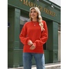 Zeagoo Sweaters for Women Fall Fashion 2025 Trendy Long Sleeve Turtleneck Pullover Lantern Knit Sweater Tops(Tomato Red)
