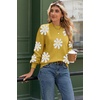 Zeagoo Sweaters for Women Fall Fashion 2025 Trendy Long Sleeve Turtleneck Pullover Lantern Knit Sweater Tops(Yellow-flower)