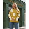 Zeagoo Sweaters for Women Fall Fashion 2025 Trendy Long Sleeve Turtleneck Pullover Lantern Knit Sweater Tops(Yellow-flower)