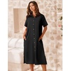 Zeagoo Women Dresses Summer Casual Short Sleeve Button Down Shirt Dresses 2026 Beach Cover Up with Pockets(A01-black)