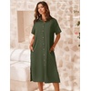 Zeagoo Women Dresses Summer Casual Short Sleeve Button Down Shirt Dresses 2026 Beach Cover Up with Pockets(A02-army Green)