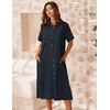 Zeagoo Women Dresses Summer Casual Short Sleeve Button Down Shirt Dresses 2026 Beach Cover Up with Pockets(A03-navy Blue)