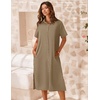 Zeagoo Women Dresses Summer Casual Short Sleeve Button Down Shirt Dresses 2026 Beach Cover Up with Pockets(Beige)