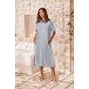 Zeagoo Women Dresses Summer Casual Short Sleeve Button Down Shirt Dresses 2026 Beach Cover Up with Pockets(Black+white Stripe)