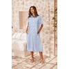 Zeagoo Women Dresses Summer Casual Short Sleeve Button Down Shirt Dresses 2026 Beach Cover Up with Pockets(Blue+white Stripe)
