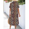 Zeagoo Women Dresses Summer Casual Short Sleeve Button Down Shirt Dresses 2026 Beach Cover Up with Pockets(Boho Print)