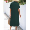 Zeagoo Women Dresses Summer Casual Short Sleeve Button Down Shirt Dresses 2026 Beach Cover Up with Pockets(Green)
