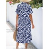 Zeagoo Women Dresses Summer Casual Short Sleeve Button Down Shirt Dresses 2026 Beach Cover Up with Pockets(Leaf Print)
