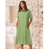 Zeagoo Women Dresses Summer Casual Short Sleeve Button Down Shirt Dresses 2026 Beach Cover Up with Pockets(Light Green)