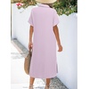 Zeagoo Women Dresses Summer Casual Short Sleeve Button Down Shirt Dresses 2026 Beach Cover Up with Pockets(Light Purple)