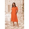 Zeagoo Women Dresses Summer Casual Short Sleeve Button Down Shirt Dresses 2026 Beach Cover Up with Pockets(Orange)