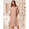 Zeagoo Women Dresses Summer Casual Short Sleeve Button Down Shirt Dresses 2026 Beach Cover Up with Pockets(Pink)