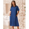 Zeagoo Women Dresses Summer Casual Short Sleeve Button Down Shirt Dresses 2026 Beach Cover Up with Pockets(Royal Blue)