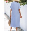Zeagoo Women Dresses Summer Casual Short Sleeve Button Down Shirt Dresses 2026 Beach Cover Up with Pockets(Tw846)
