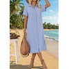 Zeagoo Women Dresses Summer Casual Short Sleeve Button Down Shirt Dresses 2026 Beach Cover Up with Pockets(Tw846)