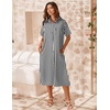 Zeagoo Women Dresses Summer Casual Short Sleeve Button Down Shirt Dresses 2026 Beach Cover Up with Pockets(Tz166)