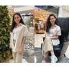 Zeagoo Women Linen Button Down Shirt Rolled Cuffed Short Sleeve Blouse Ladies Summer Casual V Neck Beach Cotton Tops(D-light Khaki)