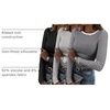 Zeagoo Women Long Sleeve Shirts Ribbed Slim Fit Tops Crewneck Basic Tee(Black+grey+black Stripe)