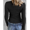 Zeagoo Women Long Sleeve Shirts Ribbed Slim Fit Tops Crewneck Basic Tee(Black+grey+charcoal Grey)