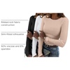Zeagoo Women Long Sleeve Shirts Ribbed Slim Fit Tops Crewneck Basic Tee(Black+white+beige)
