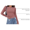 Zeagoo Women Long Sleeve Shirts Ribbed Slim Fit Tops Crewneck Basic Tee(Dusty Pink)