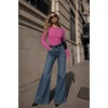 Zeagoo Women Long Sleeve Shirts Ribbed Slim Fit Tops Crewneck Basic Tee(Hot Pink)
