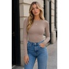 Zeagoo Women Long Sleeve Shirts Ribbed Slim Fit Tops Crewneck Basic Tee(Light Khaki)