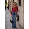 Zeagoo Women Long Sleeve Shirts Ribbed Slim Fit Tops Crewneck Basic Tee(Wine Red)