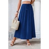 Zeagoo Women’s 2026 Boho Floral Skirt Casual Elastic High Waist Maxi Skirts Flowy A Line Beach Long Skirt with Side Pockets(Blue Color)