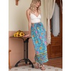 Zeagoo Women’s 2026 Boho Floral Skirt Casual Elastic High Waist Maxi Skirts Flowy A Line Beach Long Skirt with Side Pockets(Blue Pa29)