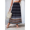 Zeagoo Women’s 2026 Boho Floral Skirt Casual Elastic High Waist Maxi Skirts Flowy A Line Beach Long Skirt with Side Pockets(Dark Blue)