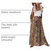 Zeagoo Women’s 2026 Boho Floral Skirt Casual Elastic High Waist Maxi Skirts Flowy A Line Beach Long Skirt with Side Pockets(Ethnic)