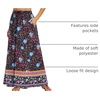 Zeagoo Women’s 2026 Boho Floral Skirt Casual Elastic High Waist Maxi Skirts Flowy A Line Beach Long Skirt with Side Pockets(Multicolor)