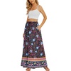 Zeagoo Women’s 2026 Boho Floral Skirt Casual Elastic High Waist Maxi Skirts Flowy A Line Beach Long Skirt with Side Pockets(Multicolor)