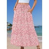 Zeagoo Women’s 2026 Boho Floral Skirt Casual Elastic High Waist Maxi Skirts Flowy A Line Beach Long Skirt with Side Pockets(Orange Pink White)