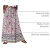 Zeagoo Women’s 2026 Boho Floral Skirt Casual Elastic High Waist Maxi Skirts Flowy A Line Beach Long Skirt with Side Pockets(Purple)