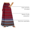 Zeagoo Women’s 2026 Boho Floral Skirt Casual Elastic High Waist Maxi Skirts Flowy A Line Beach Long Skirt with Side Pockets(Red)