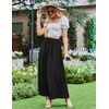 Zeagoo Women’s 2026 Boho Floral Skirt Casual Elastic High Waist Maxi Skirts Flowy A Line Beach Long Skirt with Side Pockets(Solid Black)