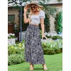 Zeagoo Women’s 2026 Boho Floral Skirt Casual Elastic High Waist Maxi Skirts Flowy A Line Beach Long Skirt with Side Pockets(Tibetan Khaki)