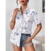 Zeagoo Womens Button Down Blouse Rolled Cuffed Short Sleeve Shirts Casual Work Blouse Summer Hawaiian Outfits(Bf112)
