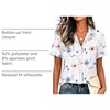 Zeagoo Womens Button Down Blouse Rolled Cuffed Short Sleeve Shirts Casual Work Blouse Summer Hawaiian Outfits(Bf112)