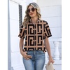 Zeagoo Womens Button Down Blouse Rolled Cuffed Short Sleeve Shirts Casual Work Blouse Summer Hawaiian Outfits(Jh308)
