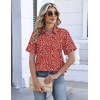 Zeagoo Womens Button Down Blouse Rolled Cuffed Short Sleeve Shirts Casual Work Blouse Summer Hawaiian Outfits(Jh590)
